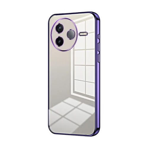 Funda para Teléfono con Orificios Finos y Revestimiento Transparente para Redmi K80 (Morado)