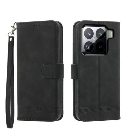 Funda De Teléfono Híbrida De Cuero Pu Y Tpu Dierfeng Dream Line Para Xiaomi 15 Pro (Negra)