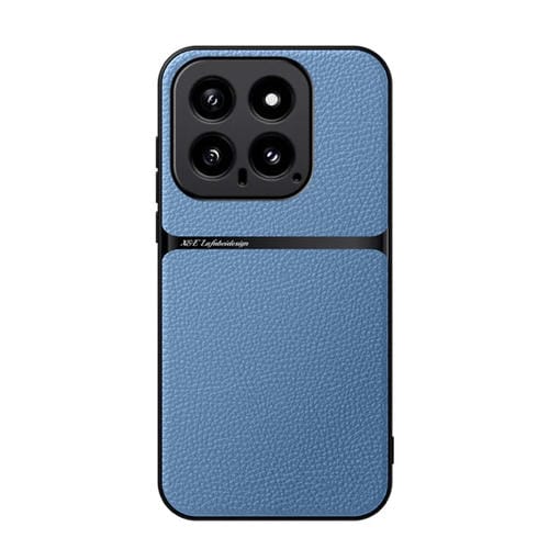 Funda Para Teléfono Xiaomi 14 Litchi De Piel Con Cobertura Total Magnética Y A Prueba De Golpes (Azul)