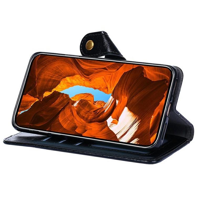 Funda de cuero con cremallera para Samsung Galaxy S25 Ultra 5G (negra)