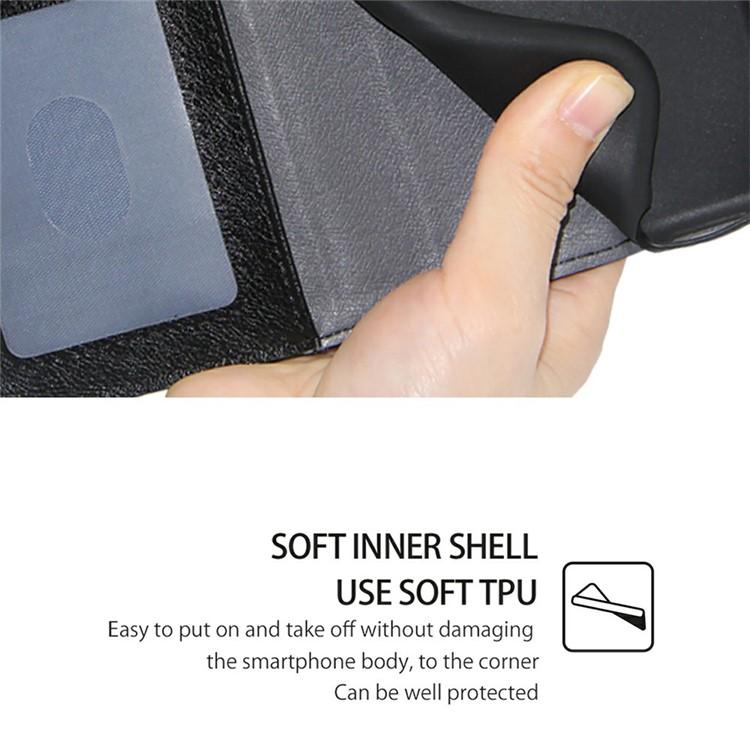Funda de cuero con cremallera para Samsung Galaxy S25 Ultra 5G (negra)