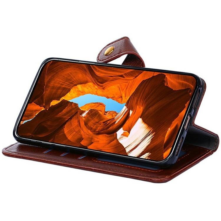 Funda de cuero con cremallera para Samsung Galaxy S25 Ultra 5G (marrón)