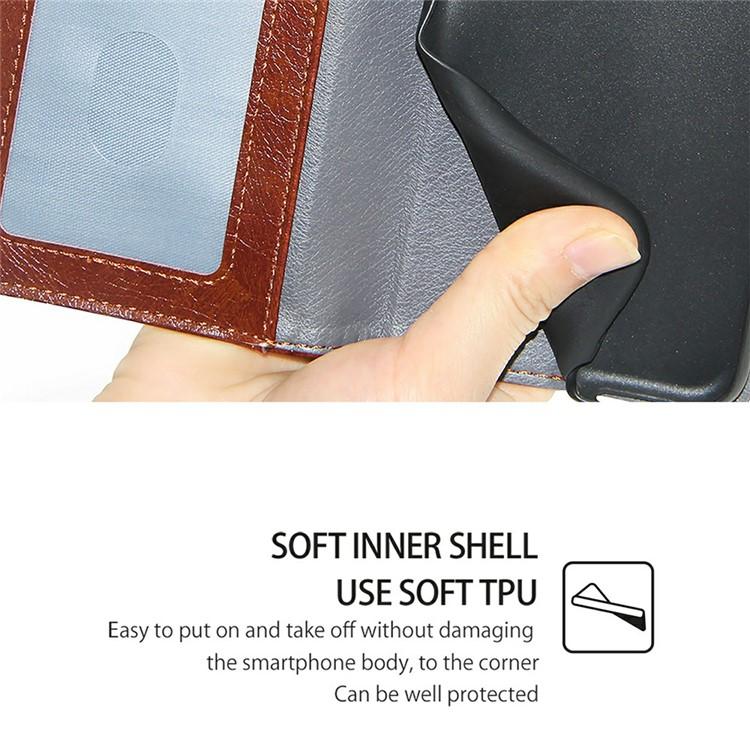 Funda de cuero con cremallera para Samsung Galaxy S25 Ultra 5G (marrón)