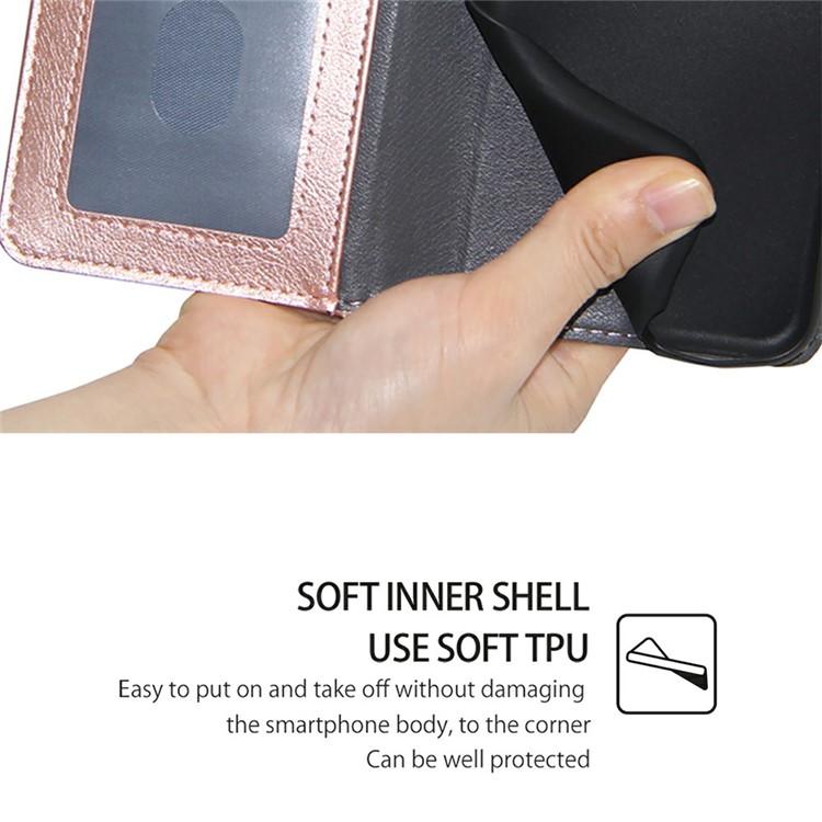 Funda de cuero con cremallera para Samsung Galaxy S25 Ultra 5G (oro rosa)