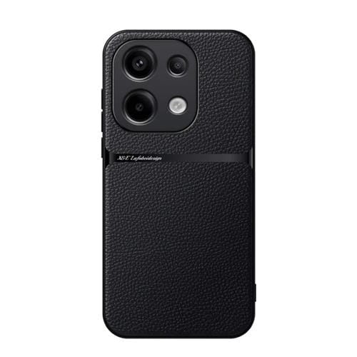 Funda para Teléfono Redmi Note 13 Pro 4G Global Litchi Leather con Cobertura Total Magnética y a Prueba de Golpes (Negra)