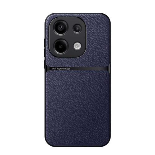 Funda para Teléfono Redmi Note 13 Pro 4G Global Litchi Leather con Cobertura Total Magnética y a Prueba de Golpes (Azul Marino)