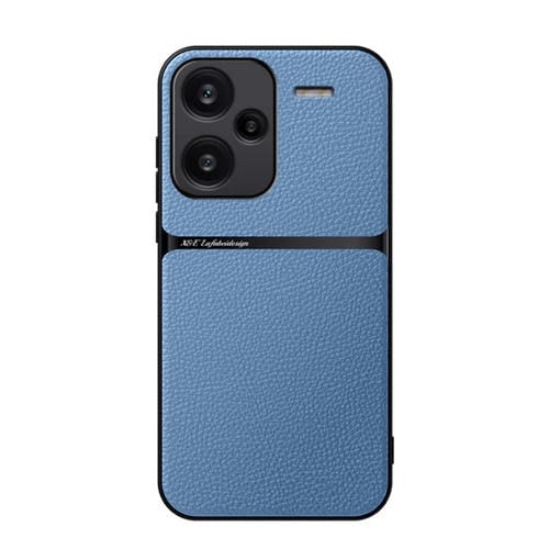 Funda para Teléfono con Tapa Magnética de Cuero Litchi con Protección Total a Prueba de Golpes para Redmi Note 13 Pro+ 5G (Azul)