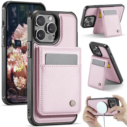 Estuche para Teléfono Jeehood J06 iPhone 12 Pro Max con Tarjetero Rfid Magsafe (Rosa)