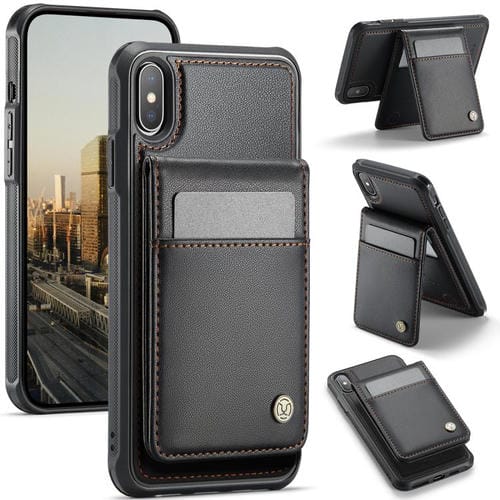 Estuche para teléfono Jeehood J06 con tarjetero RFID Magsafe para iPhone Xs Max (Negro)