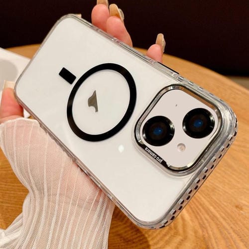 Funda para iPhone 14 Plus Transparente con Película para Lente Magsafe (Negra)