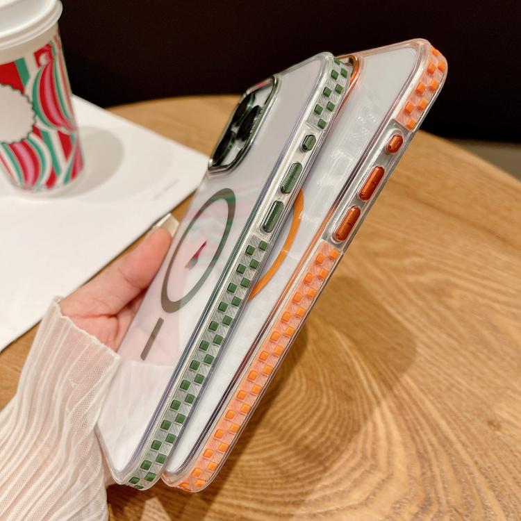 Funda Transparente Magsafe para iPhone 12 con Película para Lente (Verde)