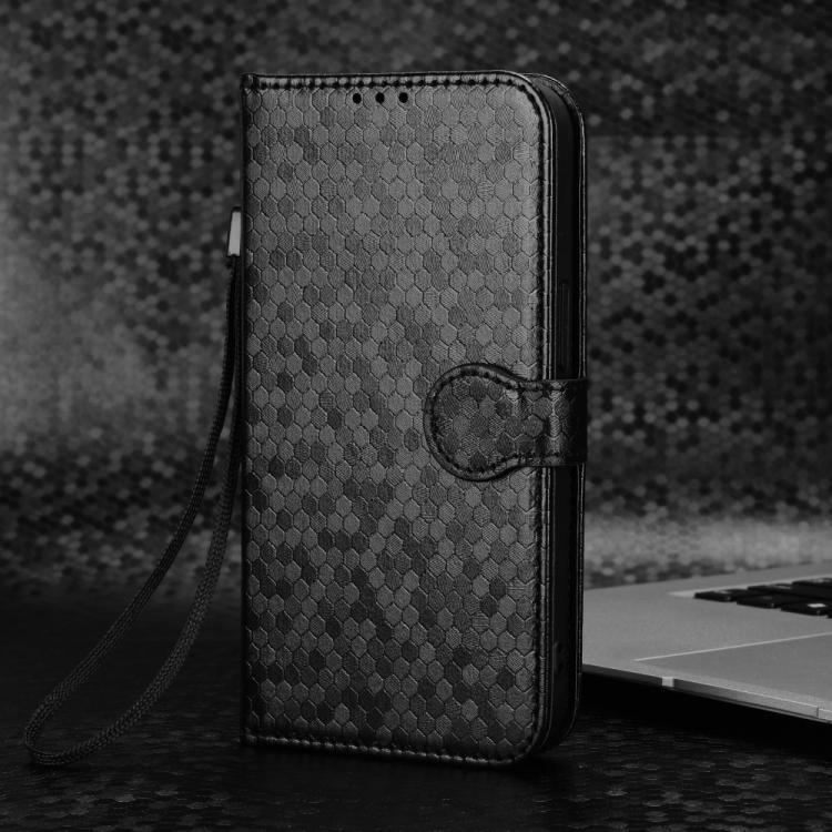 Funda de Cuero con Textura de Puntos Panal para Cubot A10 (Negra)