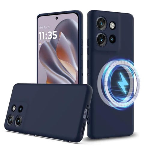 Funda de Silicona a Prueba de Golpes Magsafe para Motorola Edge 50 Neo y Moto S50 (Azul Marino)