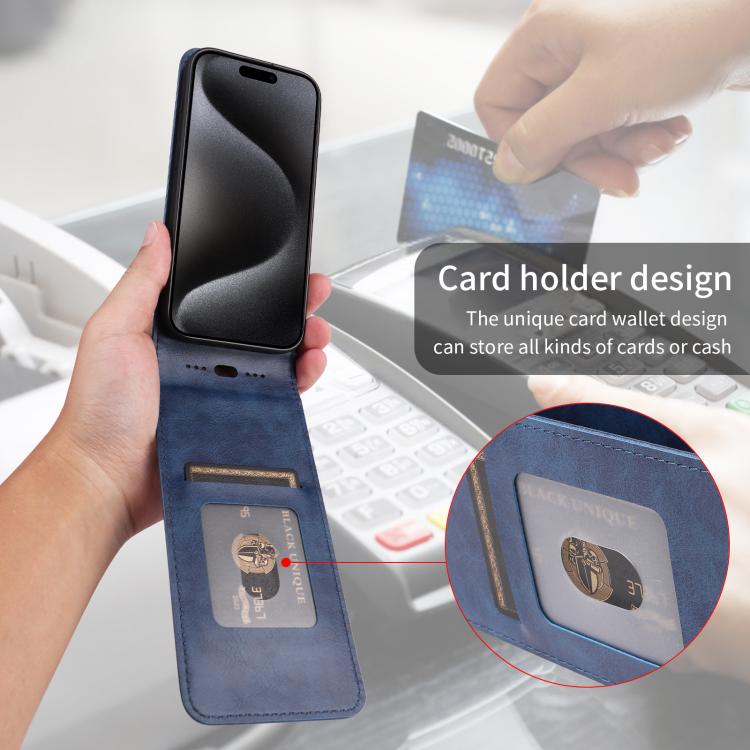 Funda de Cuero con Tapa Vertical Magnética para Teléfono Oukitel C58/C58 Pro (Azul)