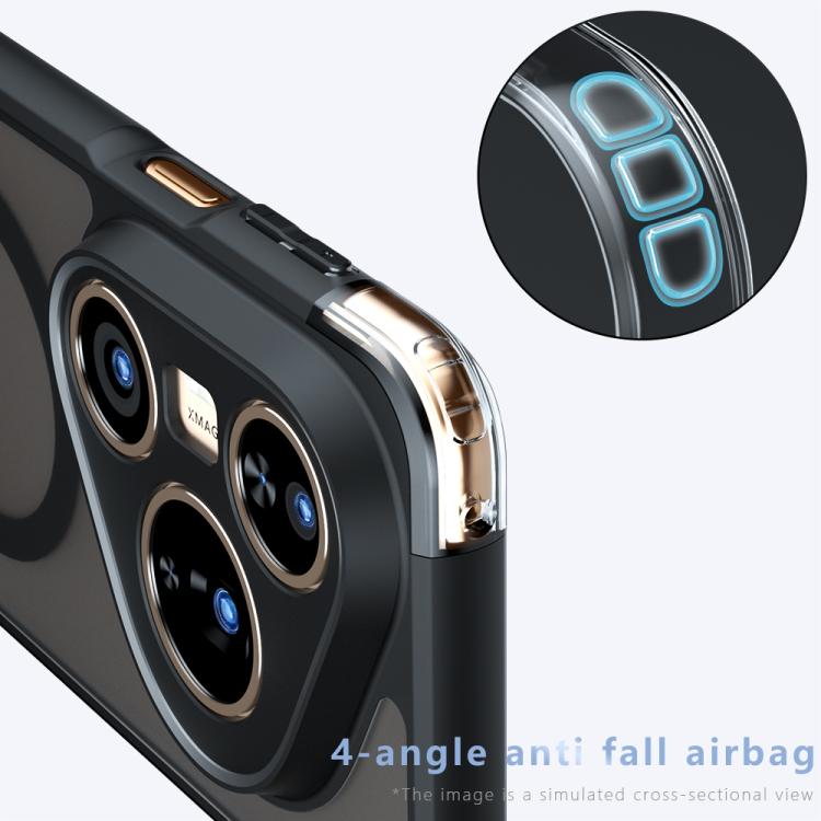 Funda híbrida de TPU y PC con protección MagSafe para Huawei Pura 80 Pro 5G (negro esmerilado)