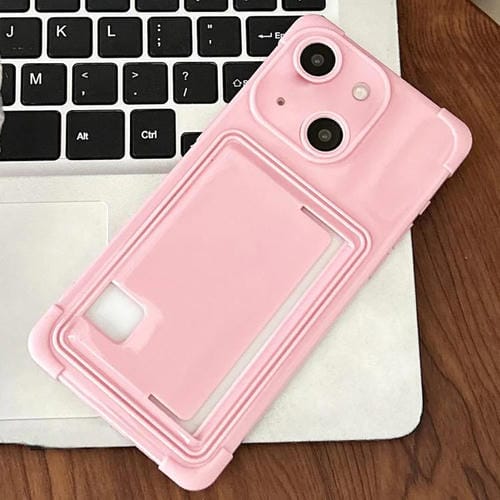 Funda TPU con Ranura para Tarjeta Lateral para iPhone 15 Plus (Rosa)