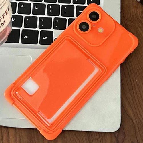 Funda TPU con Ranura para Tarjeta Lateral iPhone 16 Plus (Naranja)