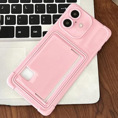 Funda TPU con Ranura para Tarjeta Lateral para iPhone 16 Plus (Rosa)