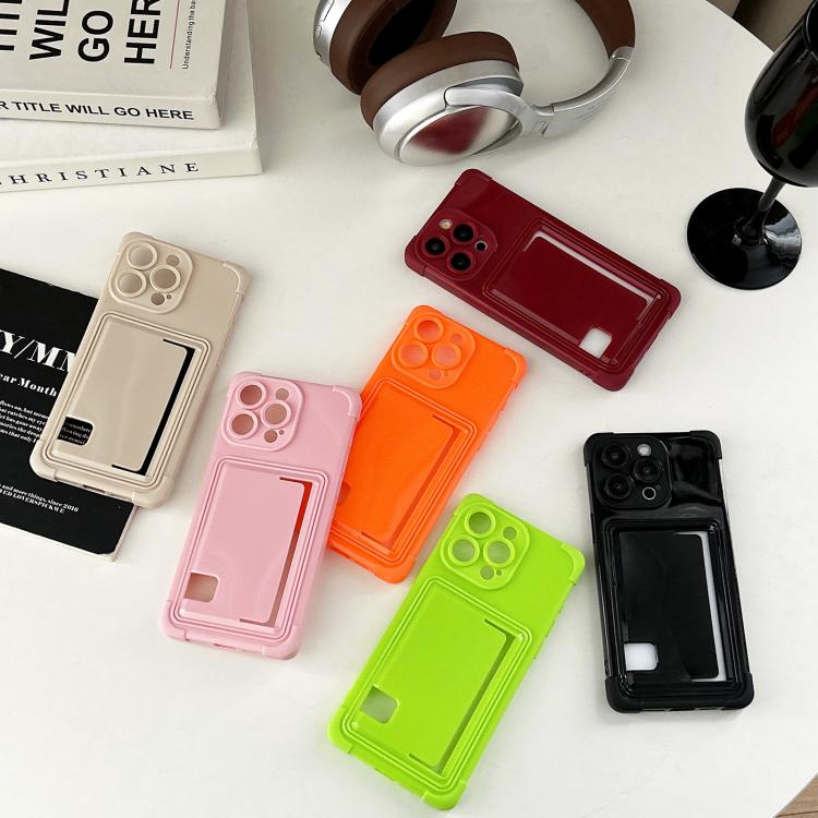 Funda TPU con Ranura para Tarjeta Lateral para iPhone 12 (Naranja)
