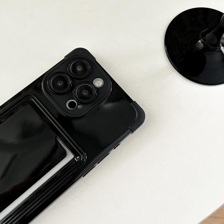 Funda TPU para iPhone 14 con Ranura para Tarjeta Lateral (Negra)