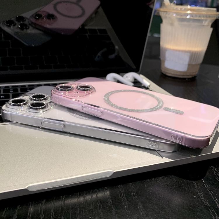 Funda para Teléfono Apple iPhone 14 Pro Max con Anillo Magnético Purpurina y Magsafe (Transparente)