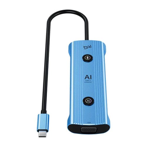 Adaptador concentrador USB-C YCE V261 13 en 1 con IA (Azul)