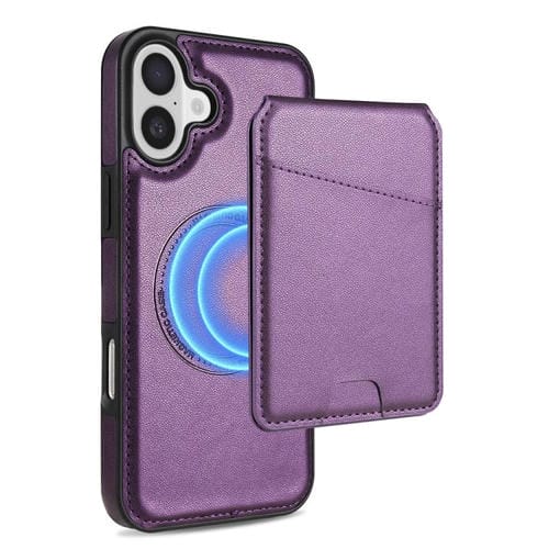 Funda para Teléfono Magsafe iPhone 16 con Tarjetero Desmontable (Morado)