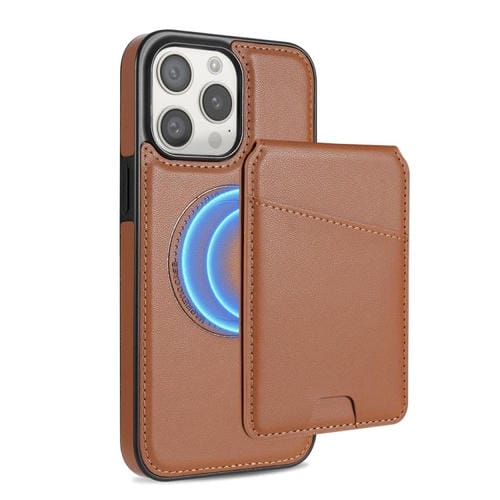 Funda para Teléfono Magsafe iPhone 12 Pro Max con Tarjetero Desmontable (Marrón)