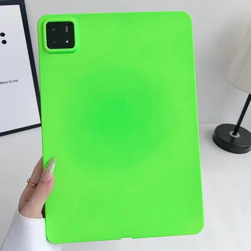 Funda de TPU para Tableta con Pulverizador de Aceite y Agradable para la Piel para Xiaomi Pad 7 (Verde Fluorescente)