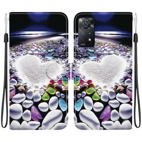 Funda de Cuero con Dibujo de Colores y Textura de Cristal para Redmi Note 12 Pro 4G (En Forma de Corazón)