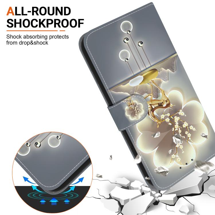 Funda de Cuero OnePlus Ace 2V 5G Nord 3 con Dibujo de Colores y Textura de Cristal (Ciervo Sika)