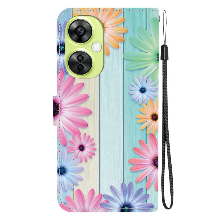 Funda de Cuero con Dibujo y Textura de Cristal para OnePlus Nord Ce 3 Lite/N30 (Girasoles)