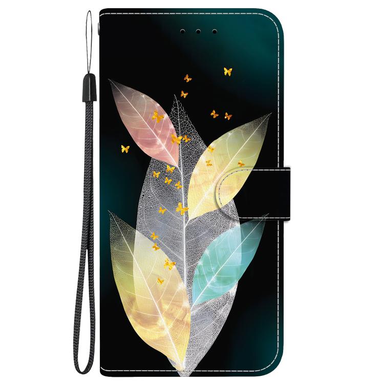 Funda de Cuero con Dibujo y Textura de Cristal para OnePlus Nord Ce4 Lite (Hojas de Colores)