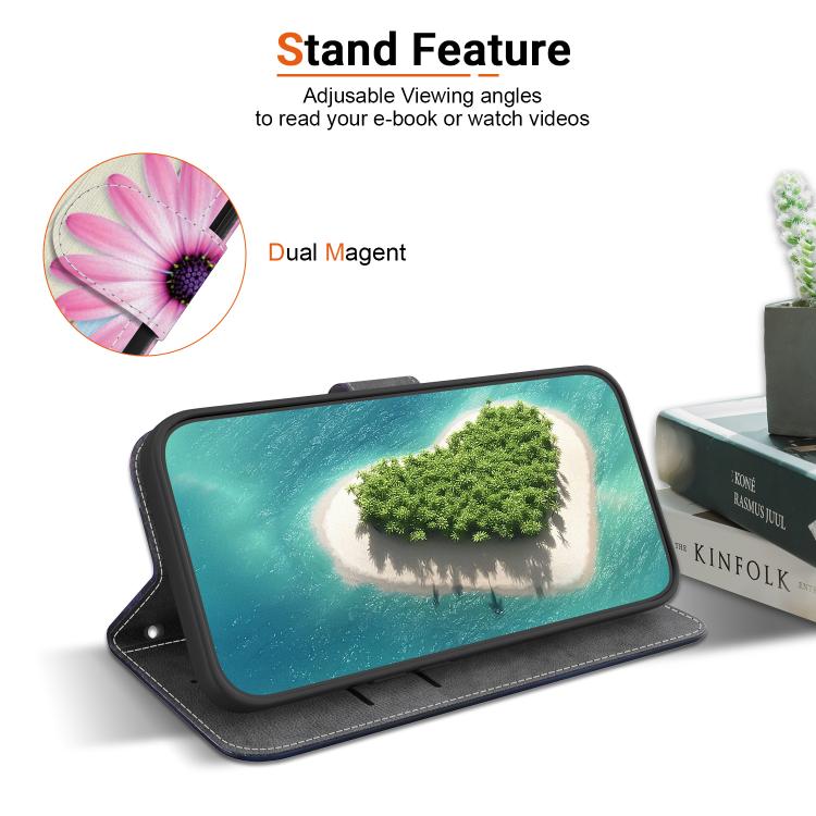 Funda de Cuero para LG K61 con Dibujo de Colores y Textura de Cristal (Girasoles)