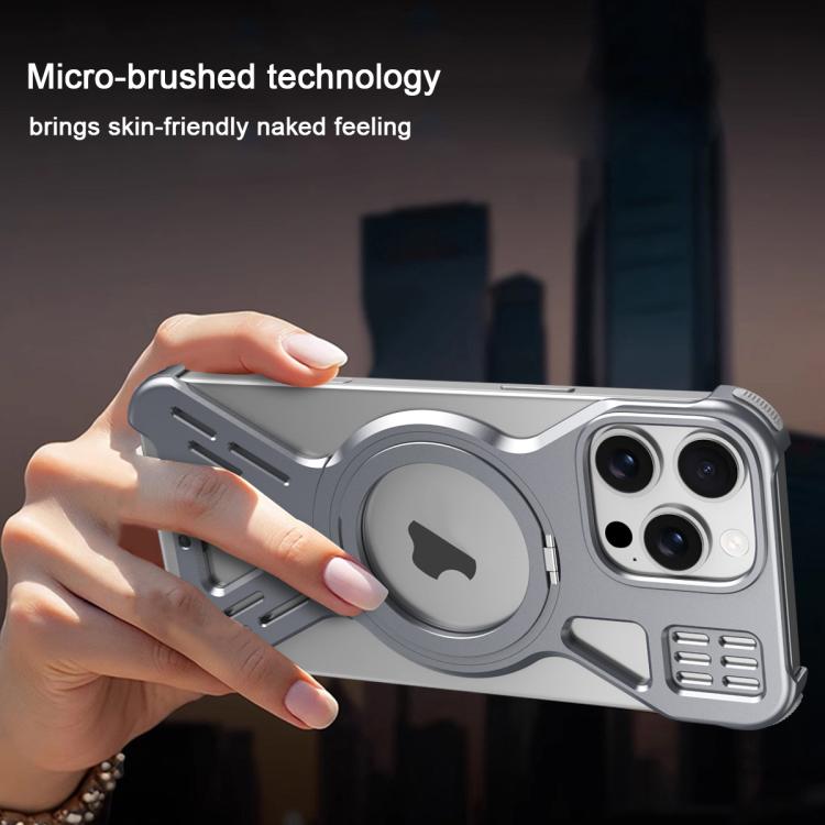 Funda para Teléfono Armor 360 sin Marco Aleación Magsafe para iPhone 15 Pro Max (Gris Espacial)