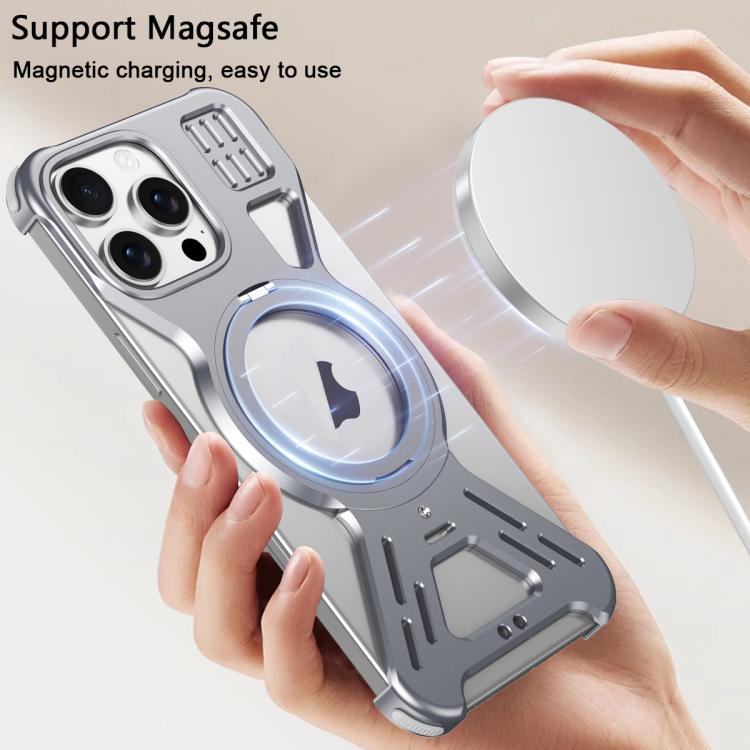 Funda para Teléfono Armor 360 sin Marco Aleación Magsafe para iPhone 15 Pro Max (Gris Espacial)