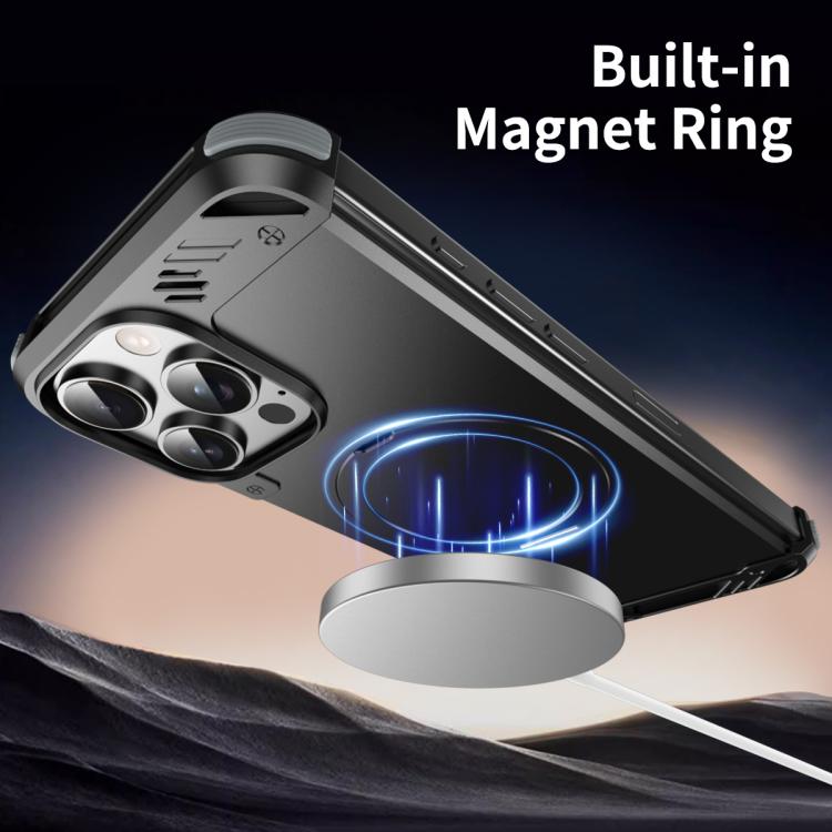 Funda para Teléfono R-Just RJ63-1 con Soporte Magsafe sin Marco para iPhone 14 (Negro)