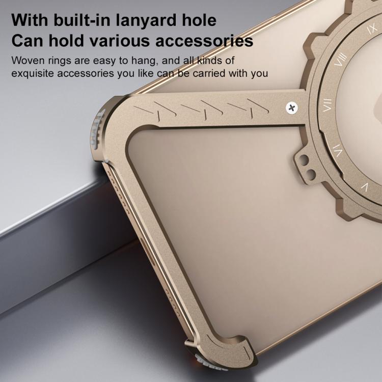 Funda para Teléfono Metal iPhone 14 Magsafe Soporte 360 Forma de Z (Dorado del Desierto)