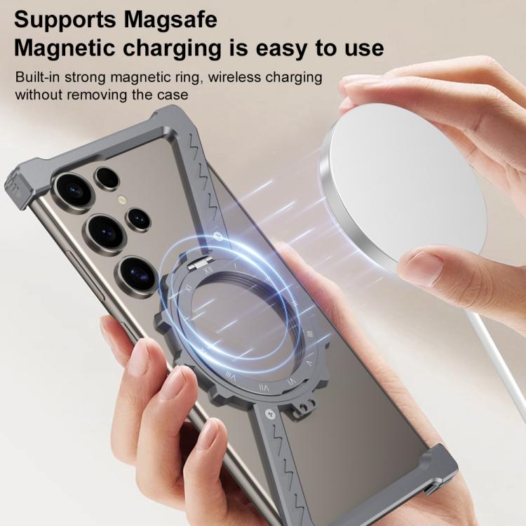 Funda para Teléfono Samsung Galaxy S23 Ultra 5G Soporte 360 Grados sin Marco en Z (Negro)