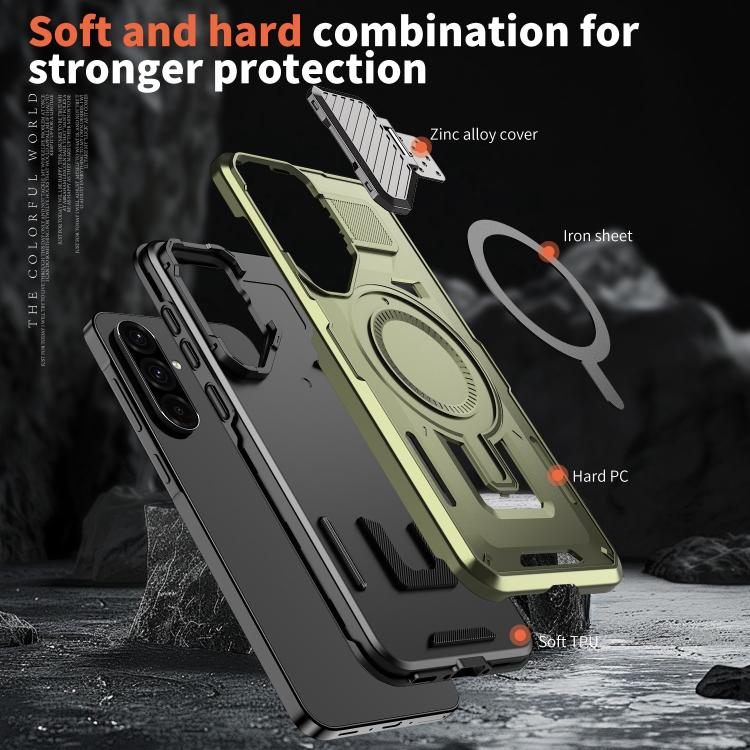 Funda protectora MagSafe para Samsung Galaxy A56 5G (verde oliva)