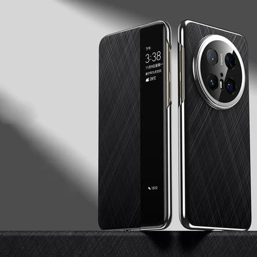 Funda para Teléfono Huawei Mate 70 Pro / 70 Pro+ Smart View Window Cuero Liso con Pintura PC (Negro)