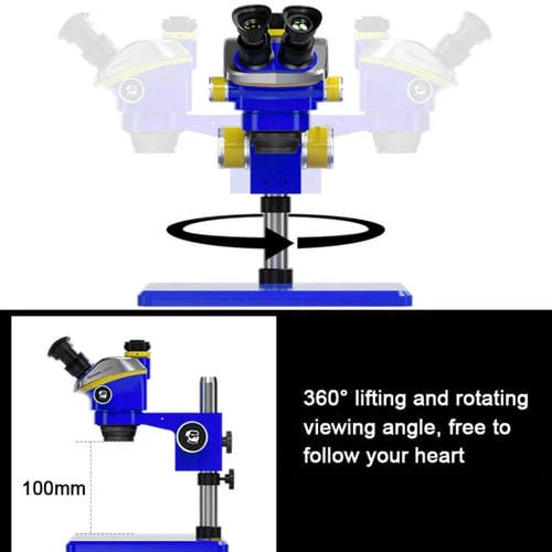 Stereo-Trinokular-Mikroskop Mechanic Mic3 7X-50X Ctv 0,45X mit 4K Pro Kamera