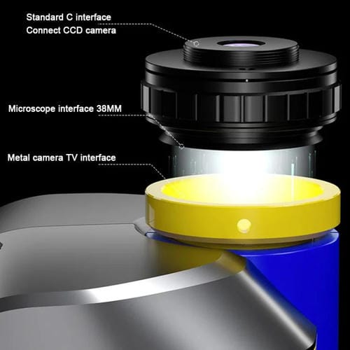 Stereo-Trinokular-Mikroskop Mechanic Mic3 7X-50X Ctv 0,45X mit 4K Pro Kamera