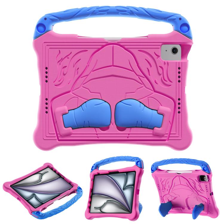 Funda de Eva para iPad Air 11 (2024/2025) a Prueba de Golpes con Soporte y Correa (Rosa, Rojo y Azul)