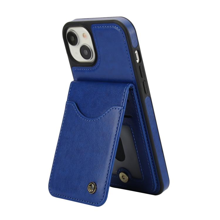 Funda para iPhone 12/12 Pro Awquer Cuero Tapa Vertical Tarjetas Soporte (Azul)