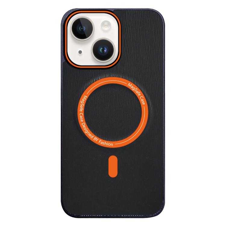 Funda para Teléfono Magsafe iPhone 14 Textura Madera Imitación (Negra)