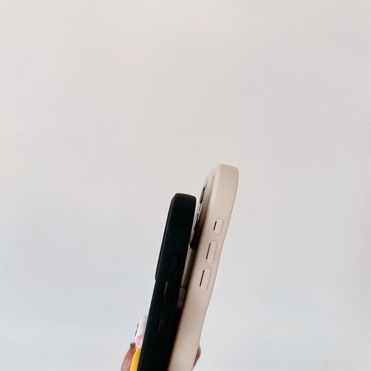Funda TPU iPhone 14 Forma Boca de Salchicha Cadena de Cuentas (Roja)