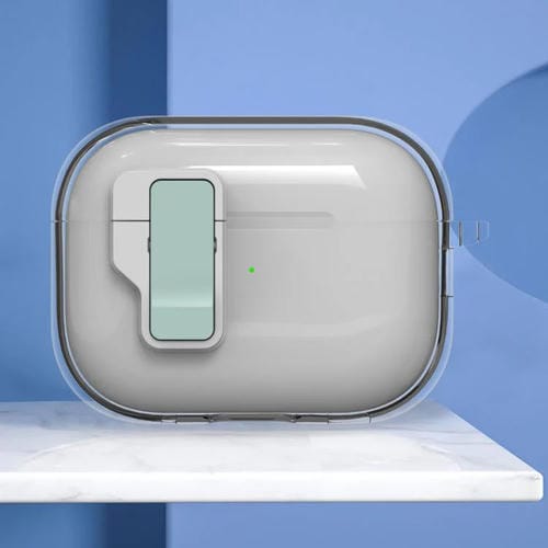 Estuche Para Auriculares Inalámbricos AirPods Pro 2 Ice Crystals Con Interruptor Magnético (Verde Menta Transparente)
