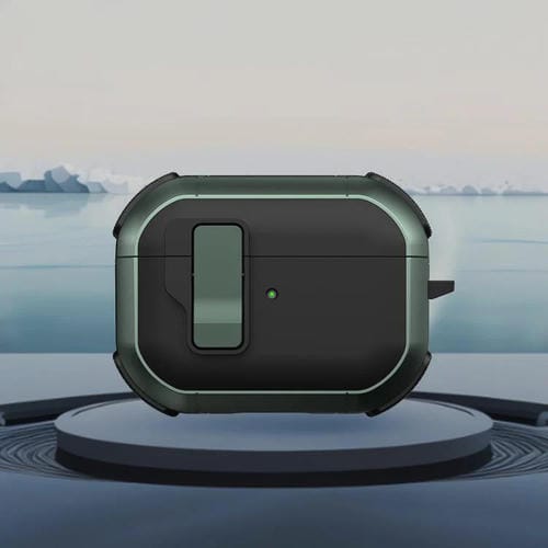 Estuche Para Auriculares Inalámbricos Airpods Pro 2 Starship Con Interruptor Magnético (Negro Y Verde)