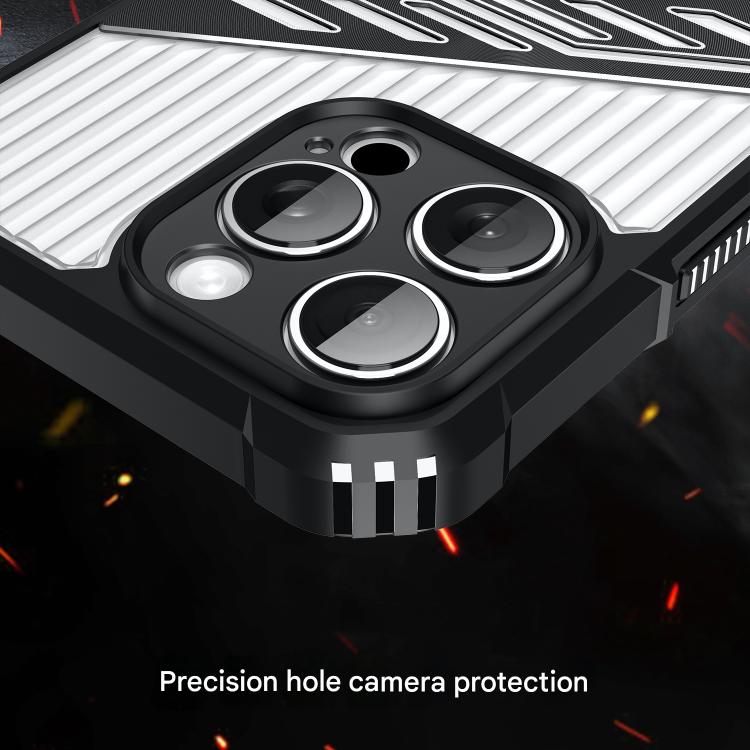 Funda híbrida TPU para iPhone 14 con soporte para PC (Gris Espacial)
